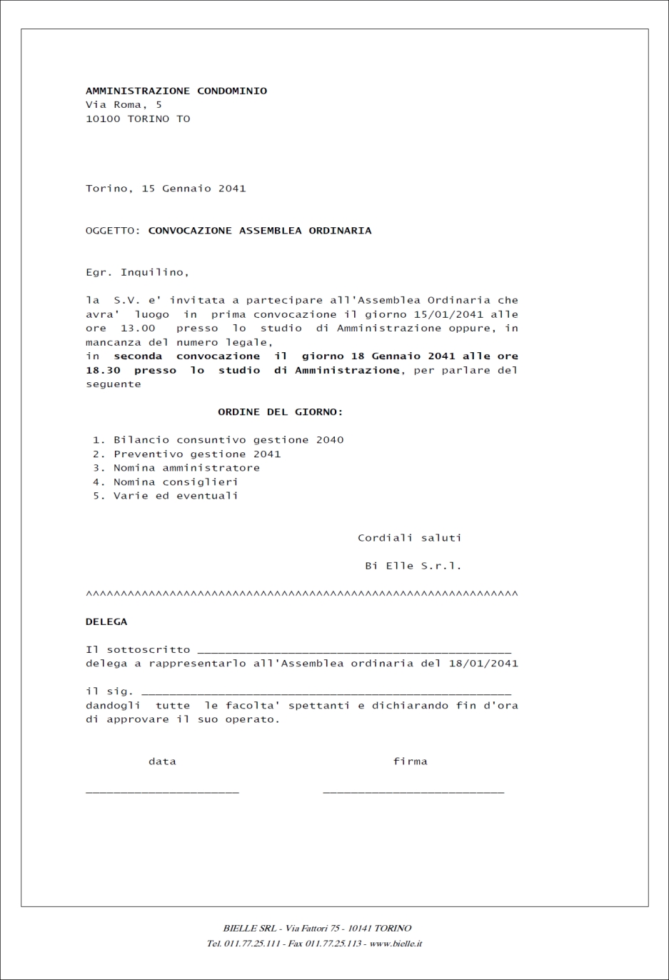 Stampa convocazione<br />